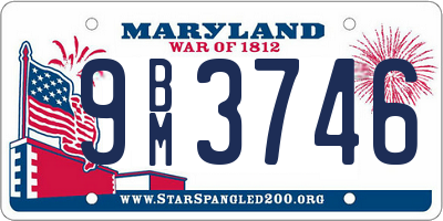 MD license plate 9BM3746