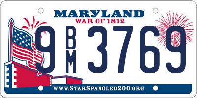 MD license plate 9BM3769