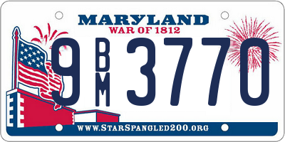 MD license plate 9BM3770