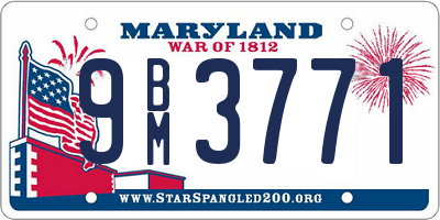 MD license plate 9BM3771