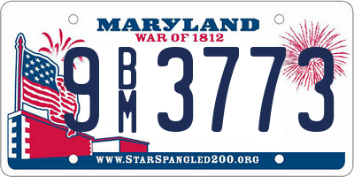 MD license plate 9BM3773