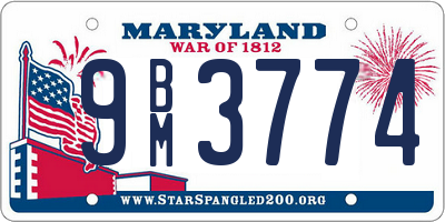 MD license plate 9BM3774