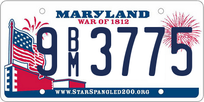 MD license plate 9BM3775