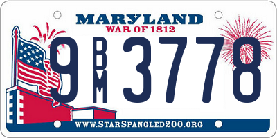 MD license plate 9BM3778