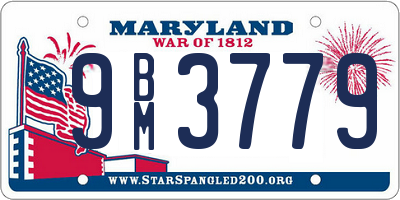 MD license plate 9BM3779