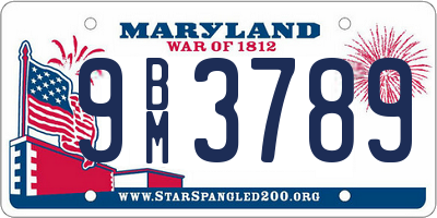 MD license plate 9BM3789