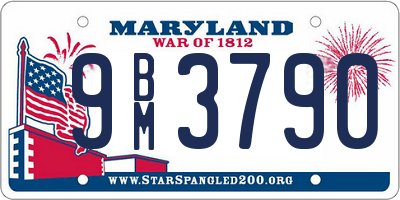 MD license plate 9BM3790