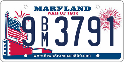 MD license plate 9BM3791