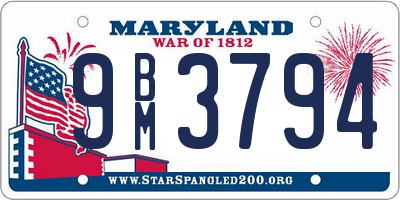 MD license plate 9BM3794