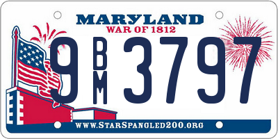 MD license plate 9BM3797