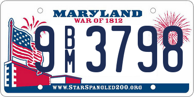 MD license plate 9BM3798