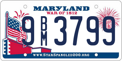 MD license plate 9BM3799