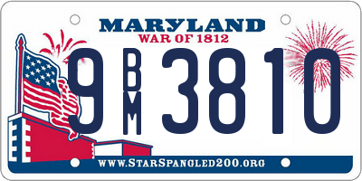 MD license plate 9BM3810