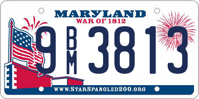 MD license plate 9BM3813