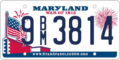 MD license plate 9BM3814