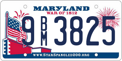 MD license plate 9BM3825