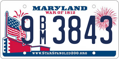 MD license plate 9BM3843