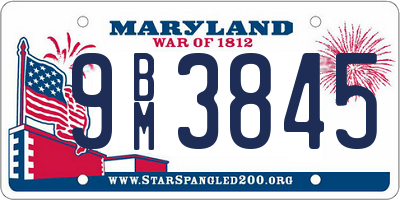 MD license plate 9BM3845