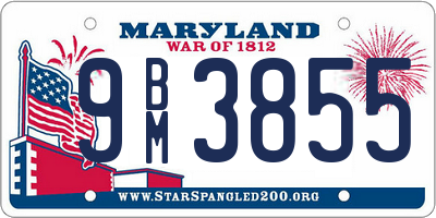 MD license plate 9BM3855