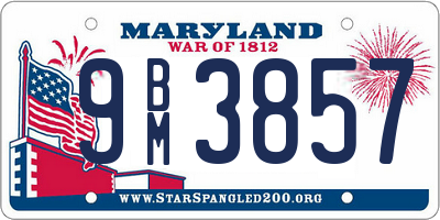 MD license plate 9BM3857