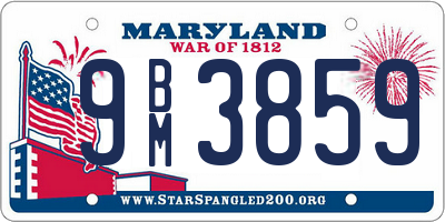 MD license plate 9BM3859