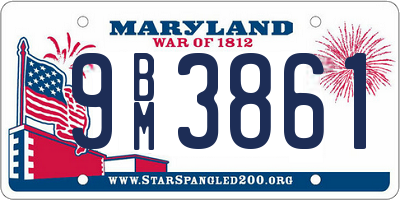 MD license plate 9BM3861