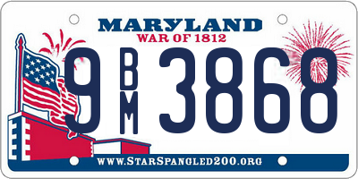 MD license plate 9BM3868