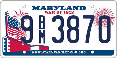 MD license plate 9BM3870