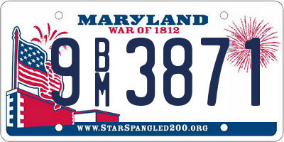 MD license plate 9BM3871