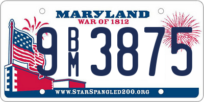 MD license plate 9BM3875