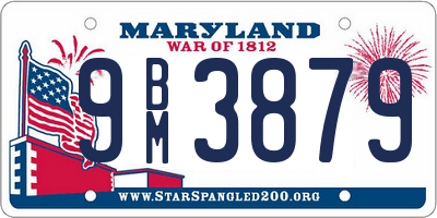 MD license plate 9BM3879