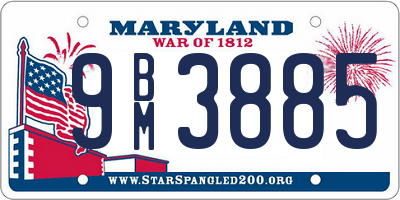 MD license plate 9BM3885