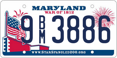 MD license plate 9BM3886