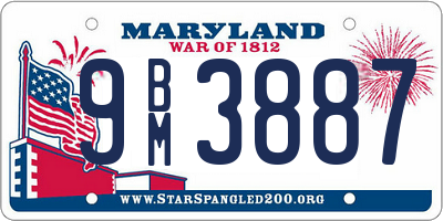 MD license plate 9BM3887