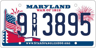 MD license plate 9BM3895