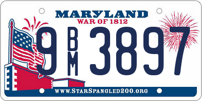 MD license plate 9BM3897