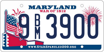 MD license plate 9BM3900