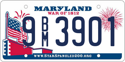 MD license plate 9BM3901