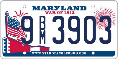 MD license plate 9BM3903