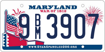 MD license plate 9BM3907