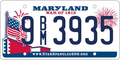 MD license plate 9BM3935