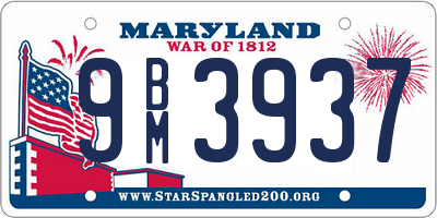 MD license plate 9BM3937