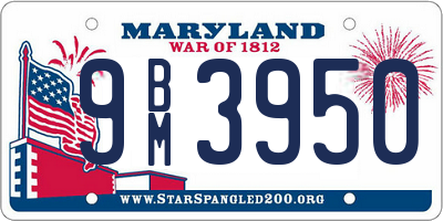 MD license plate 9BM3950