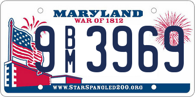 MD license plate 9BM3969