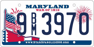 MD license plate 9BM3970