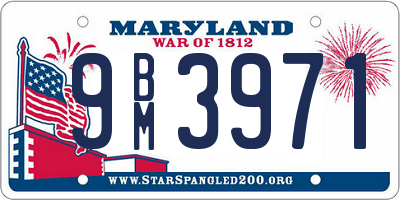 MD license plate 9BM3971