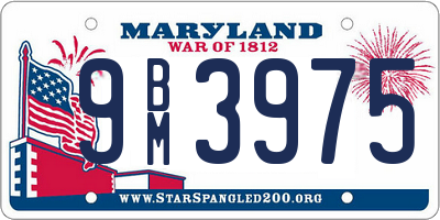 MD license plate 9BM3975