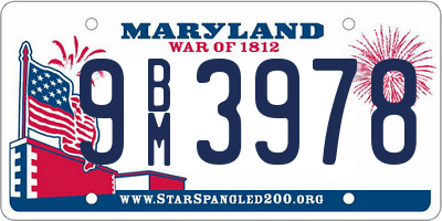 MD license plate 9BM3978