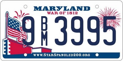 MD license plate 9BM3995