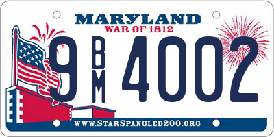 MD license plate 9BM4002